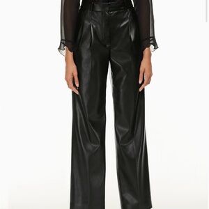 Aritzia Wilfred Black Vegan Leather Effortless Pants
